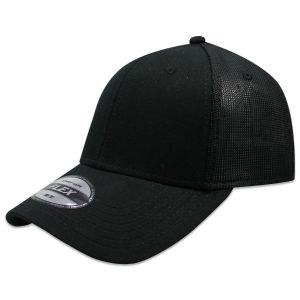 Paquete de 24 Gorras Trucker Flex Unitalla Negro, incliye digitalizado