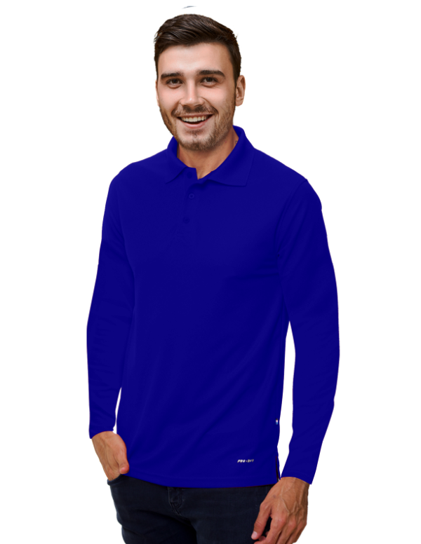 Playera Pro Dry Blue and White Caballero Manga Larga<span> - </span>Marino